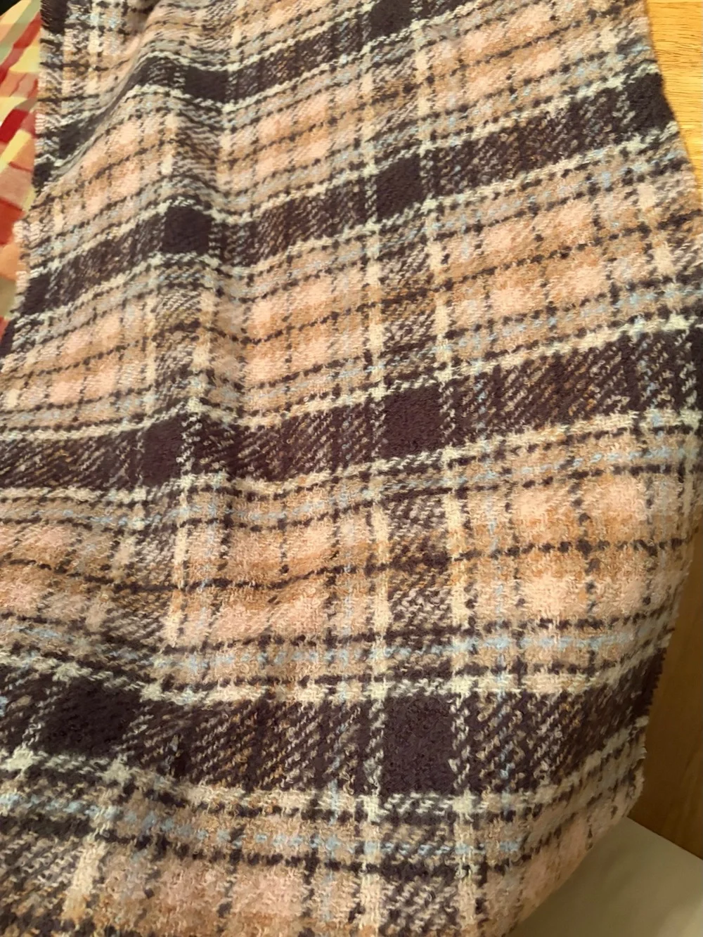Warm large plaid scarf